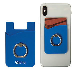 SB9417
	-BRAXTON SILICONE PHONE WALLET WITH RING
	-Royal Blue